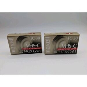 2 PACK Maxell Camcorder Video Tapes‎ VHS-C TC-30 HGX Gold Premium High Grade